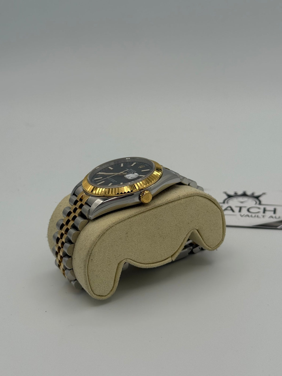RLX Datejust TwoTone Yellow Gold Black Dial 41mm - Watch Vault Au