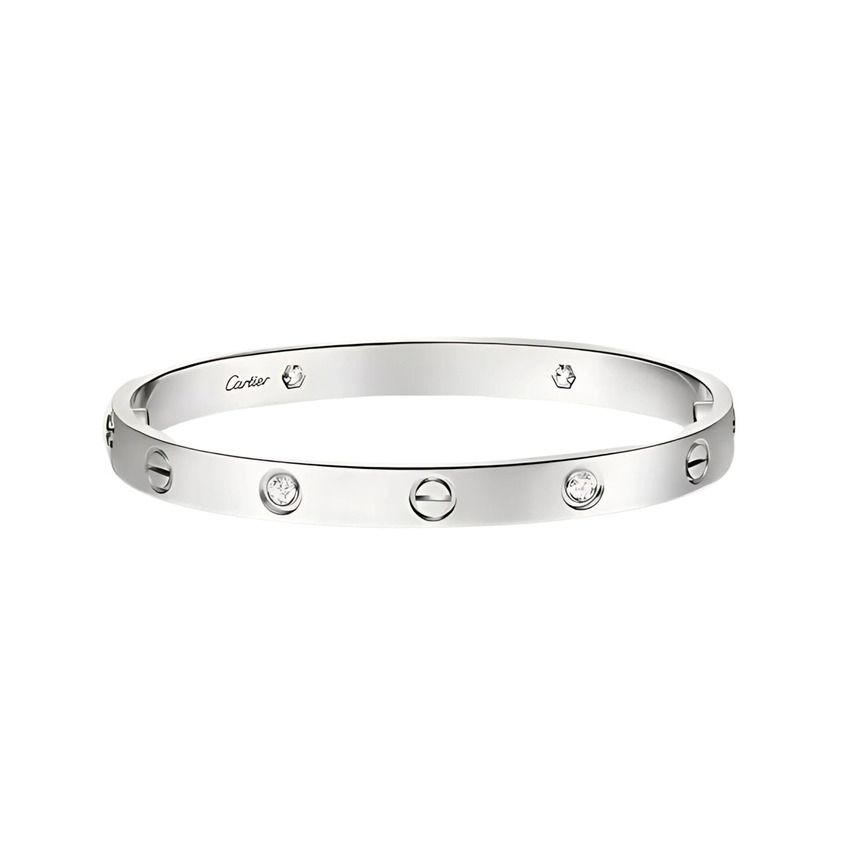CARTIER LOVE CLASSIC BRACELET - SILVER/DIAMANTE - Watch Vault Au