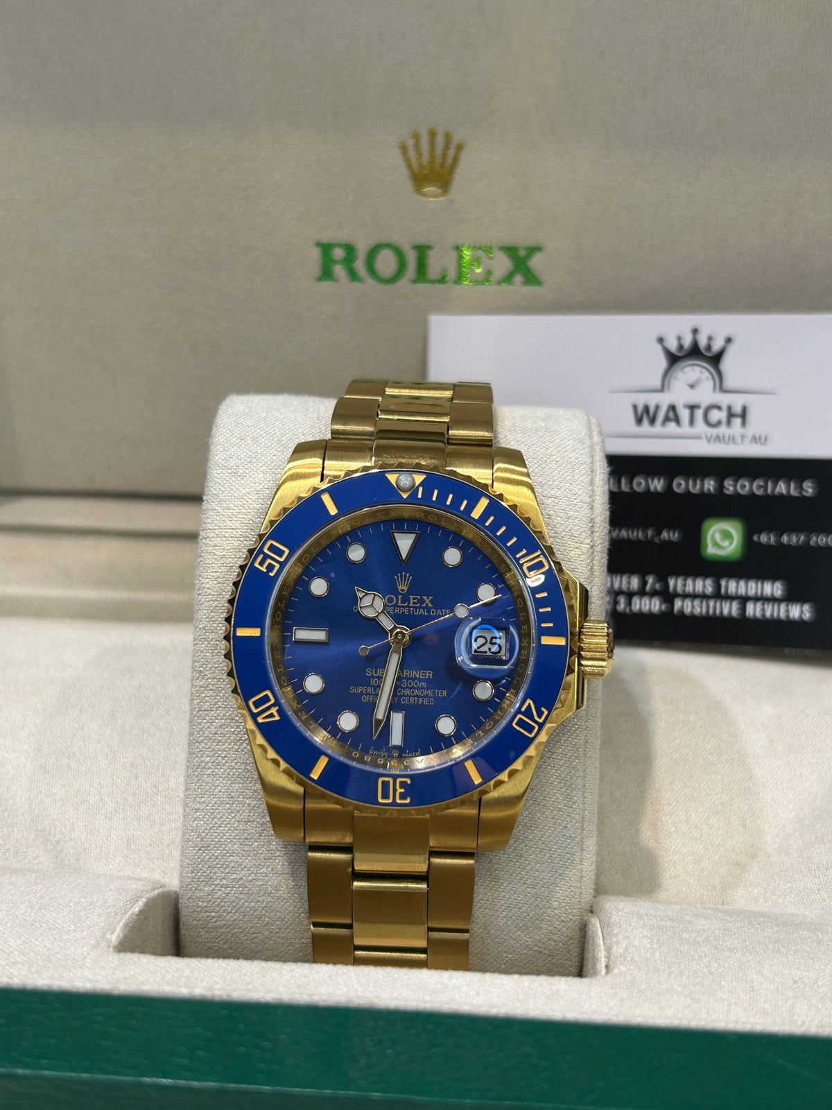 RLX Submariner Bluesy Yellow Gold - Watch Vault Au