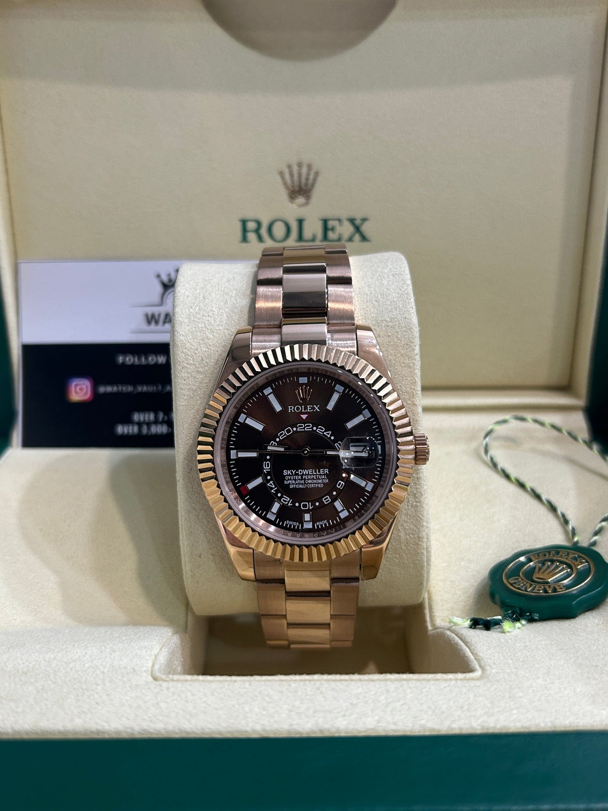 RLX Sky Dweller Rose Gold 42mm Swiss Grade - Watch Vault Au