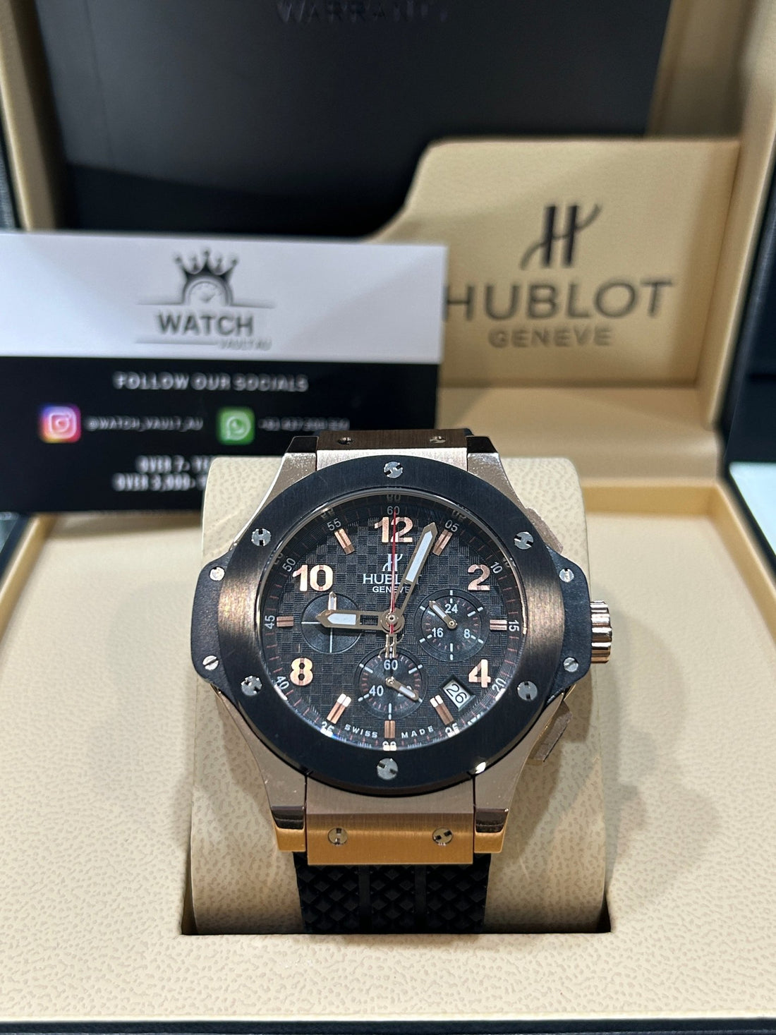 HBLOT Big Bang Rose Gold Cilcon Band - Watch Vault Au