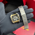 Cartier Santos Skeleton Two Tone Yellow Gold 39.8mm WHSA0012 - Watch Vault Au