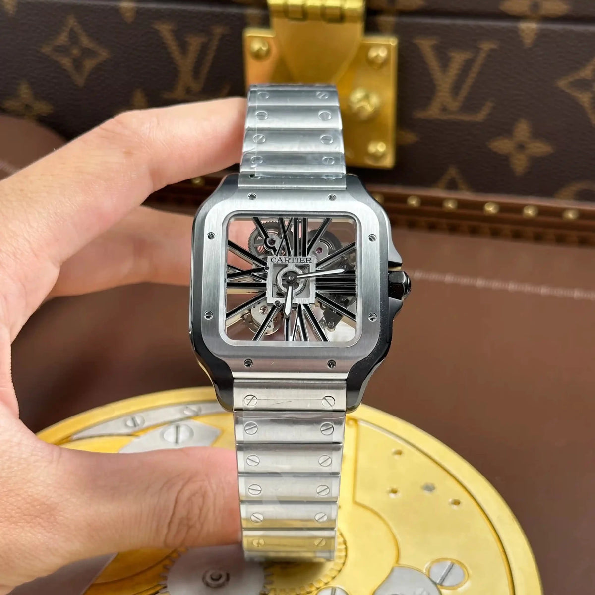 Cartier Santos Skeleton 39.8mm WHSA0027 - Watch Vault Au