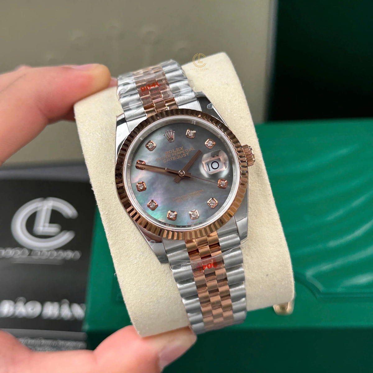 Datejust Two Tone Rose Gold Tone Purple Mother-of-Pearl Dial 36mm - Watch Vault Au