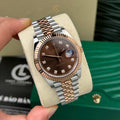 Datejust Two Tone Rose Gold Tone Chocolate Gem-set Dial 41mm - Watch Vault Au