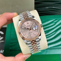 Datejust Two Tone Rose Gold Tone Sundust Baton Dial 41mm - Watch Vault Au