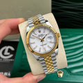 Datejust Two Tone Yellow Gold Tone White Roman Dial 41mm - Watch Vault Au