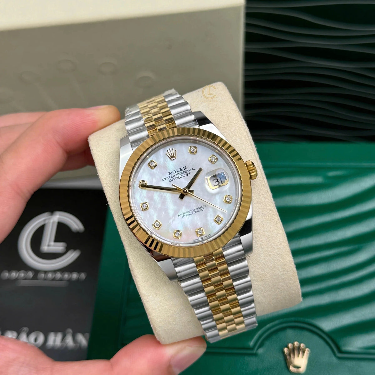 Datejust Two Tone Yellow Gold Tone Mother-of-Pearl Gem-set Dial 41mm - Watch Vault Au