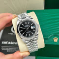 Datejust Silver Tone Black Baton Dial 41mm - Watch Vault Au