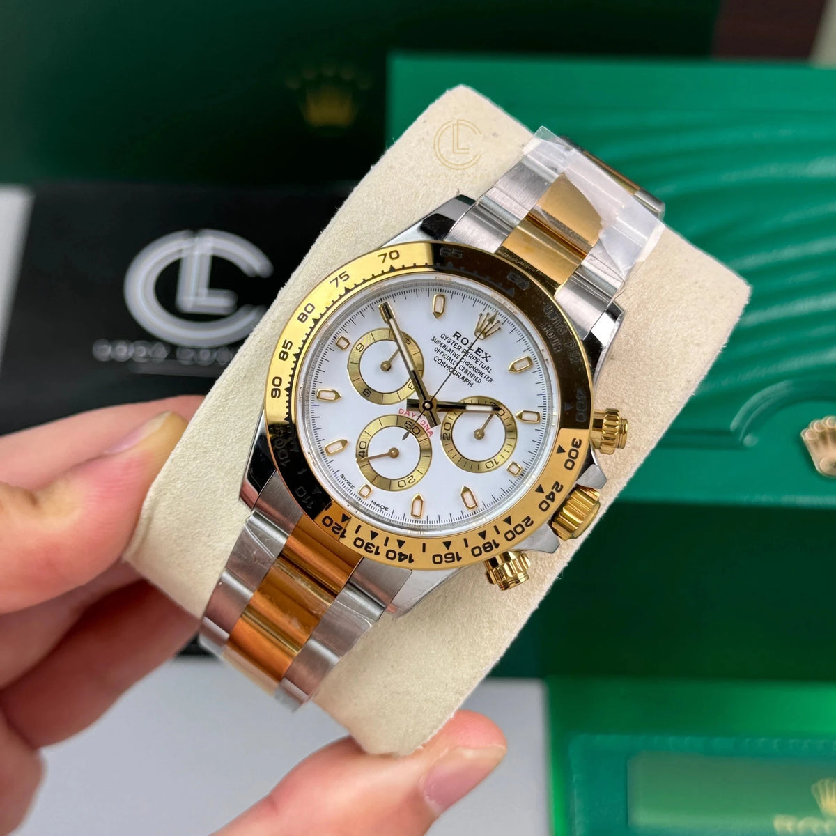Daytona Two Tone Yellow Gold Tone White Dial 40mm - Watch Vault Au