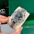 Datejust Silver Tone Grey Gem-set Dial 41mm - Watch Vault Au