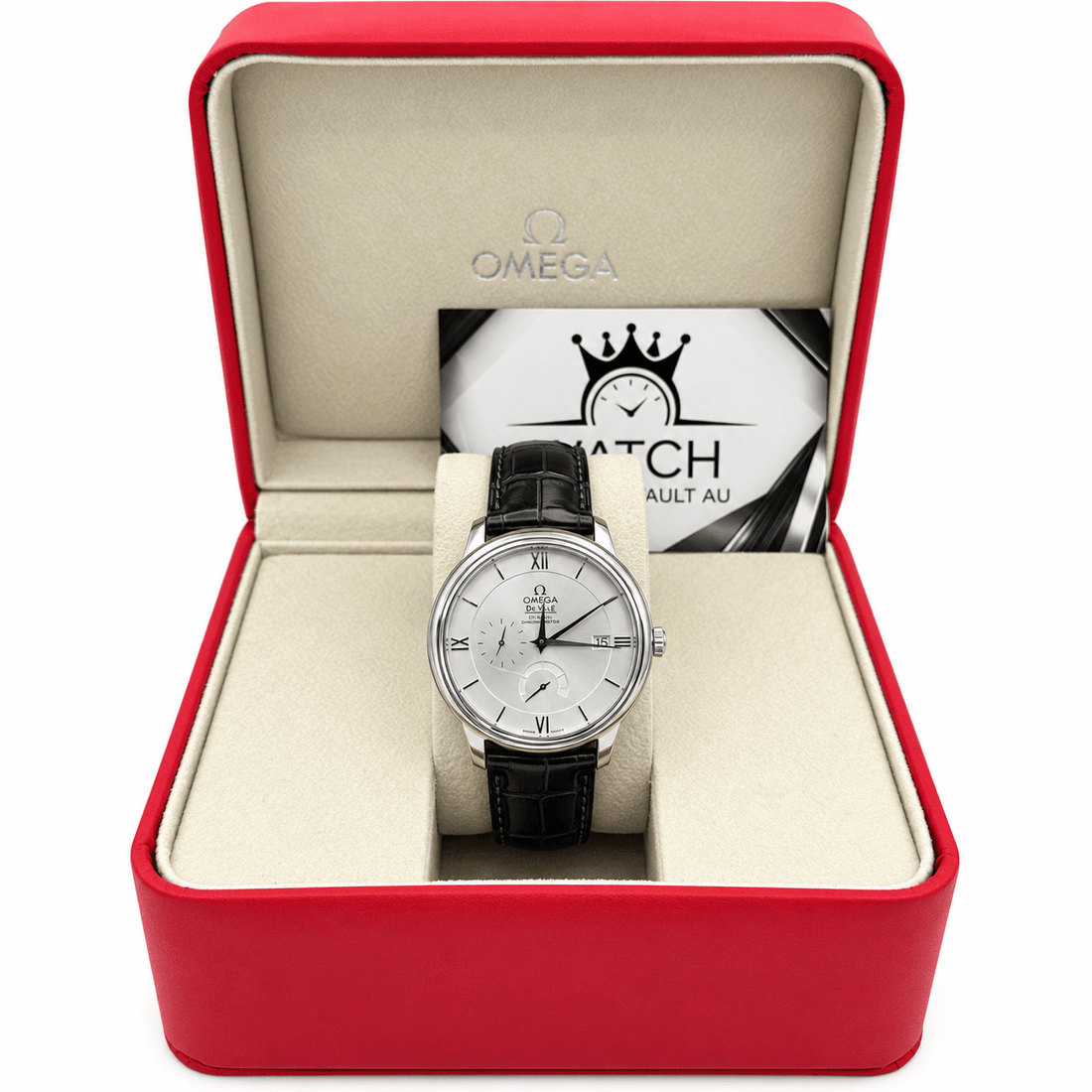 Omega Constellation – Silver Dial Black Leather Band - Watch Vault Au