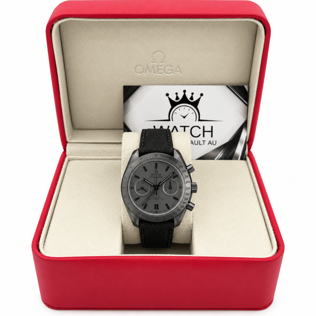 Omega Speedmaster Dark Side – Black Black Fabric Band - Watch Vault Au