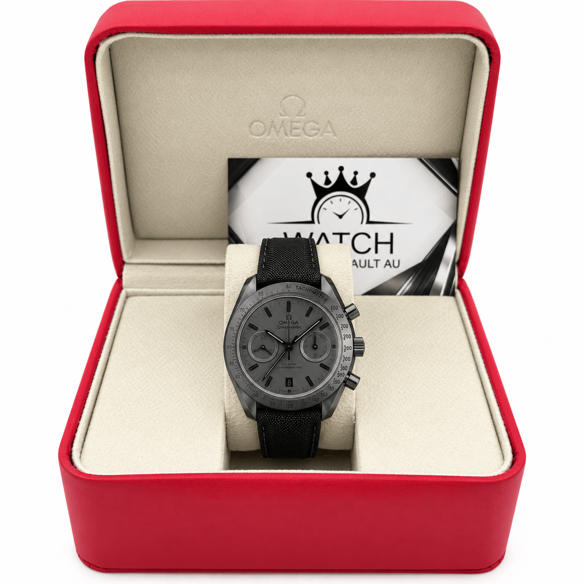 Omega Speedmaster Dark Side – Black Black Fabric Band - Watch Vault Au