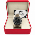 Omega Speedmaster Dark Side – Vintage Black Brown Band - Watch Vault Au