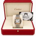 Cartier Santos Small Two Tone Rose Gold 27 × 34mm - Watch Vault Au