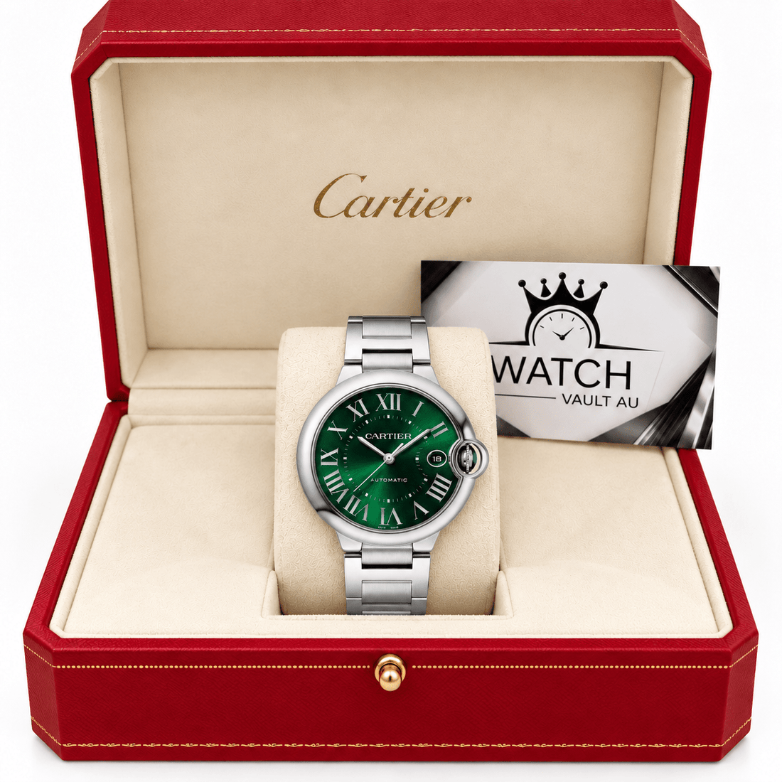 Cartier Ballon Bleu Green Dial 40mm WSBB0071 - Watch Vault Au