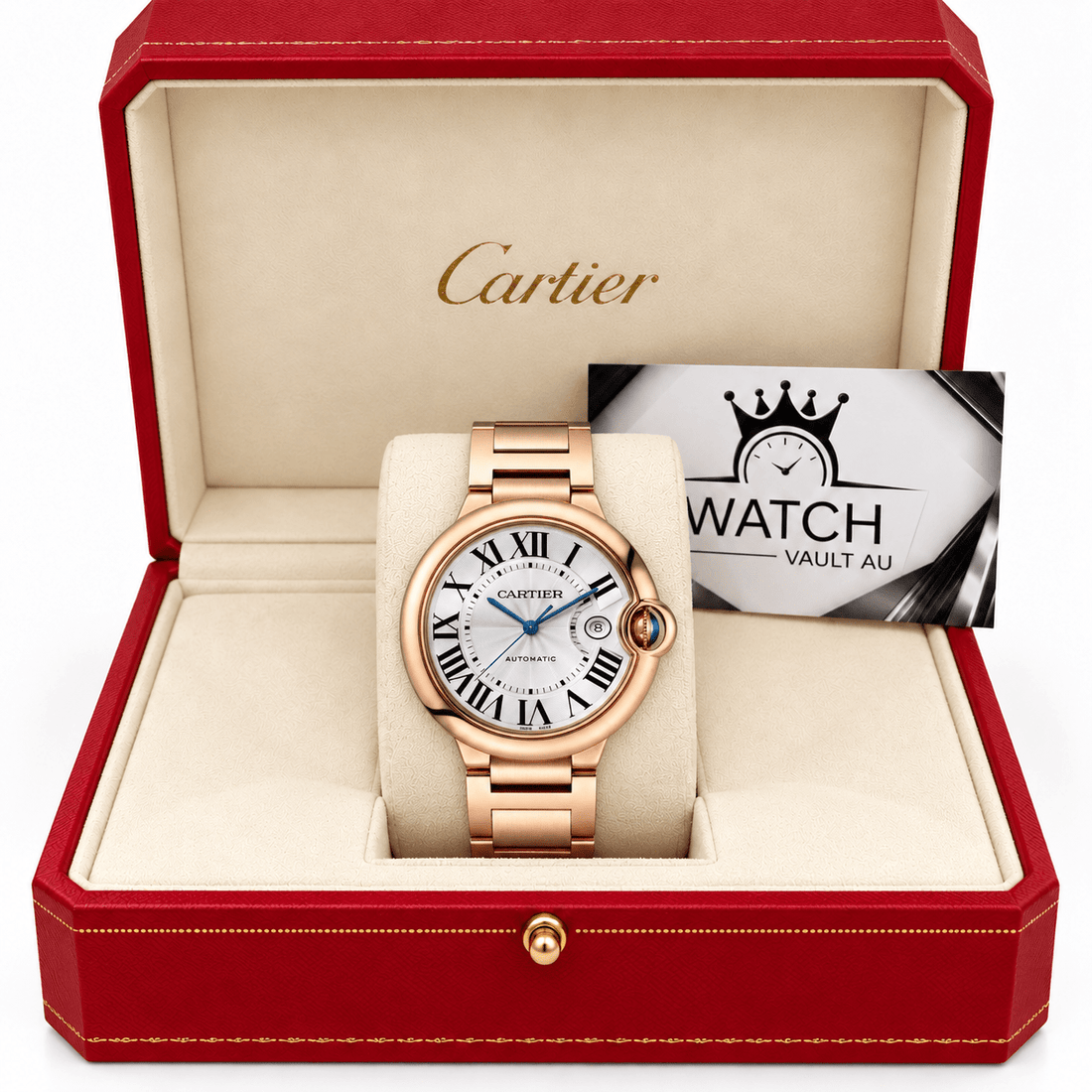 Cartier Ballon Bleu Gold Tone 42mm WGBB0016 - Watch Vault Au