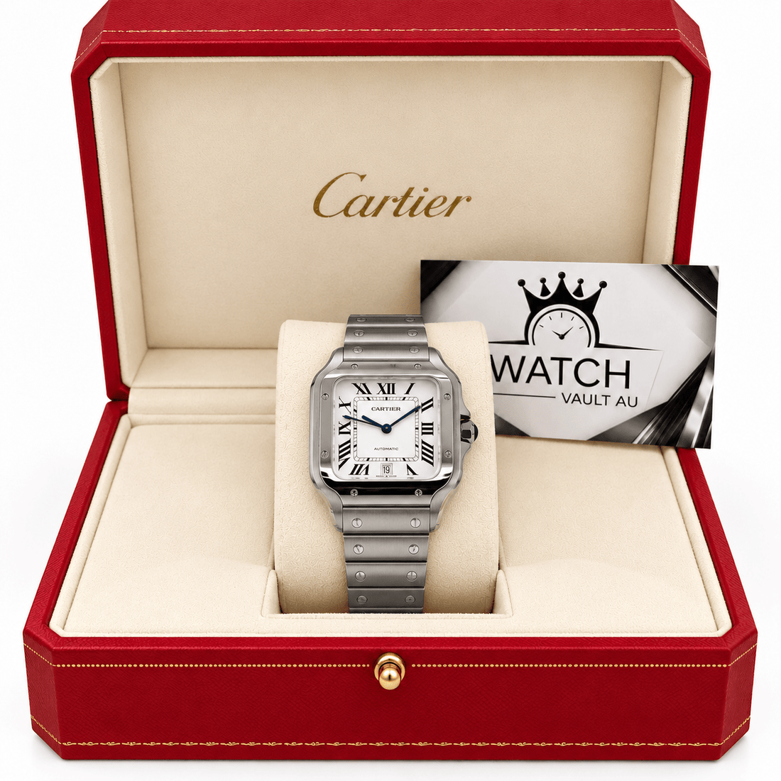 Cartier Santos White Dial - Watch Vault Au