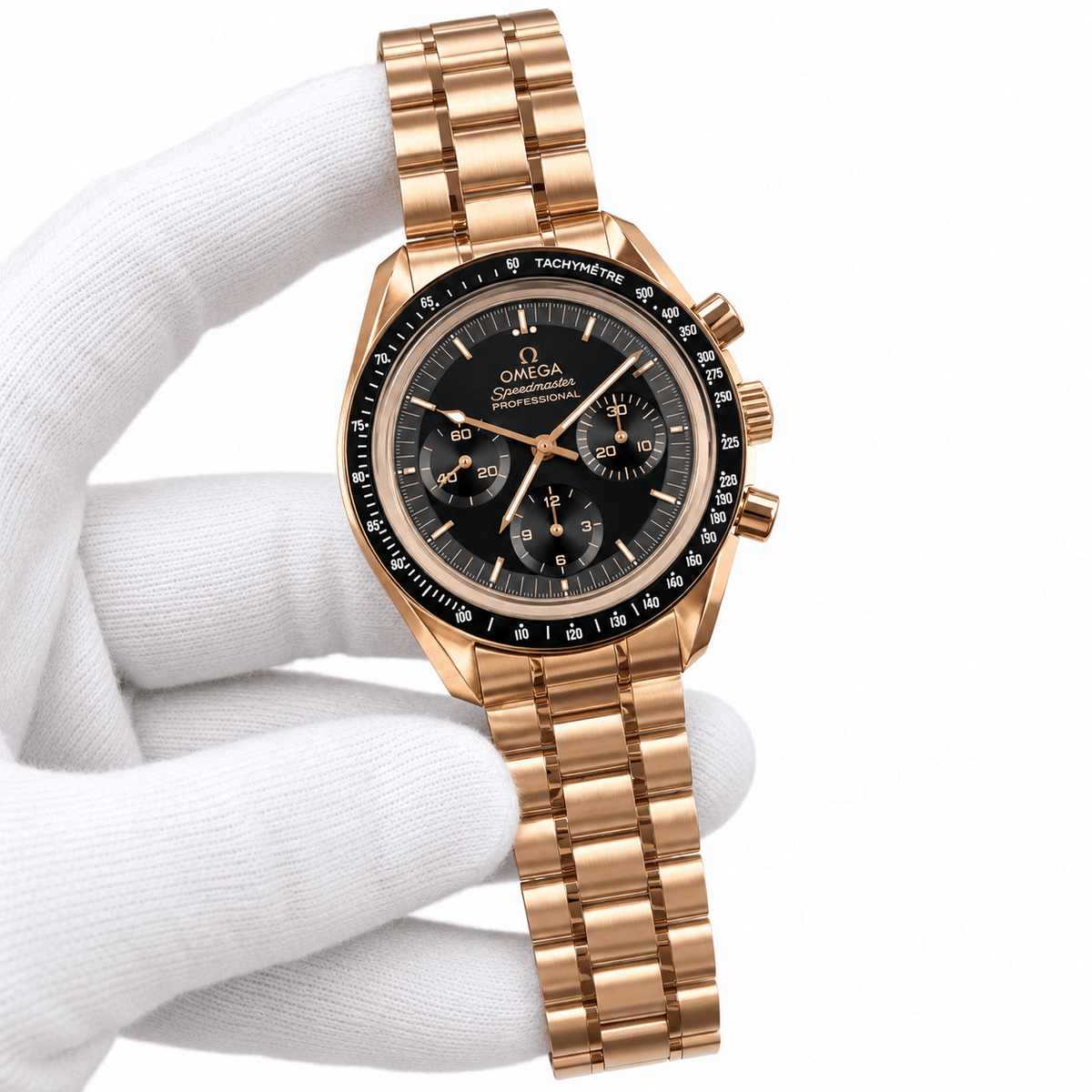 Omega Speedmaster Moonwatch – Rose Gold Tone Stainless Steel - Watch Vault Au