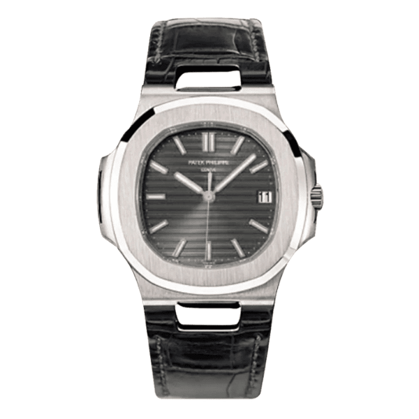 Nautilus 5711 Grey Dial Leather Strap 40mm - Watch Vault Au
