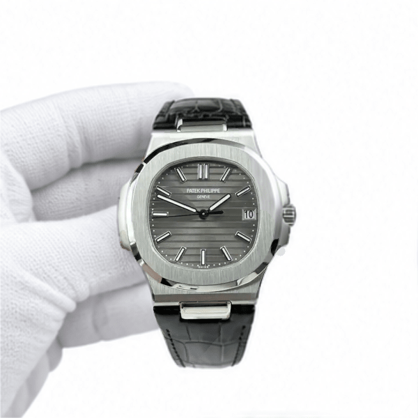 Nautilus 5711 Grey Dial Leather Strap 40mm - Watch Vault Au