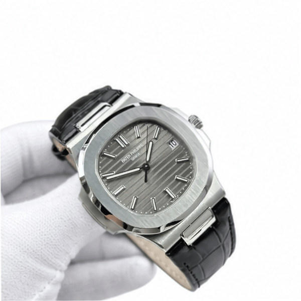 Nautilus 5711 Grey Dial Leather Strap 40mm - Watch Vault Au