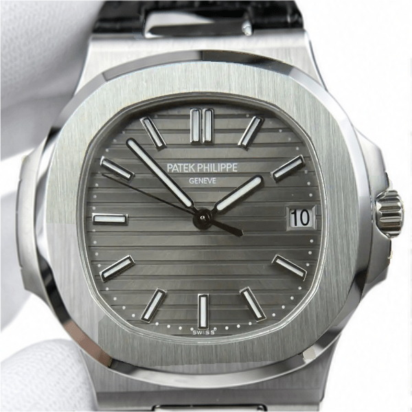 Nautilus 5711 Grey Dial Leather Strap 40mm - Watch Vault Au