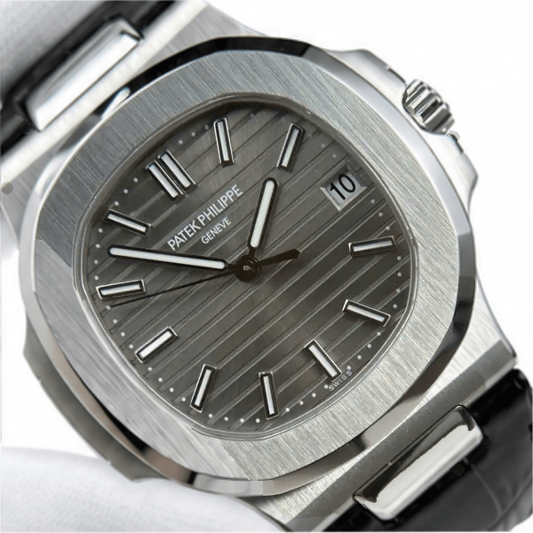Nautilus 5711 Grey Dial Leather Strap 40mm - Watch Vault Au