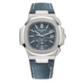 Nautilus Flyback Chronograph 5980 Blue Fabric Strap 40mm - Watch Vault Au