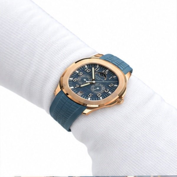 Aquanaut Moonphase 5261 Blue Dial Rose Tone 39.8mm - Watch Vault Au