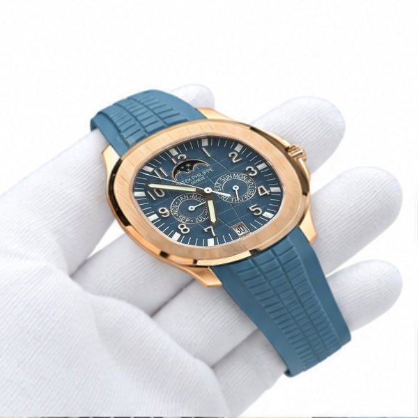 Aquanaut Moonphase 5261 Blue Dial Rose Tone 39.8mm - Watch Vault Au