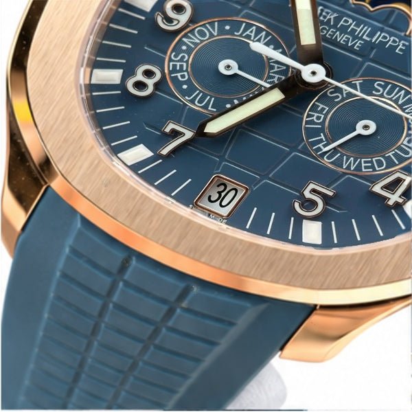 Aquanaut Moonphase 5261 Blue Dial Rose Tone 39.8mm - Watch Vault Au