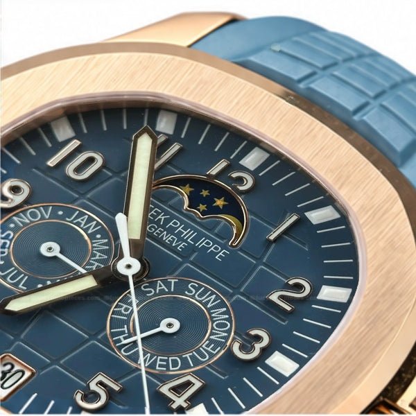 Aquanaut Moonphase 5261 Blue Dial Rose Tone 39.8mm - Watch Vault Au