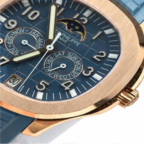 Aquanaut Moonphase 5261 Blue Dial Rose Tone 39.8mm - Watch Vault Au
