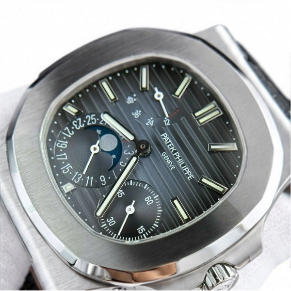 Nautilus 5712 Blue Dial Leather Strap 40.5mm - Watch Vault Au