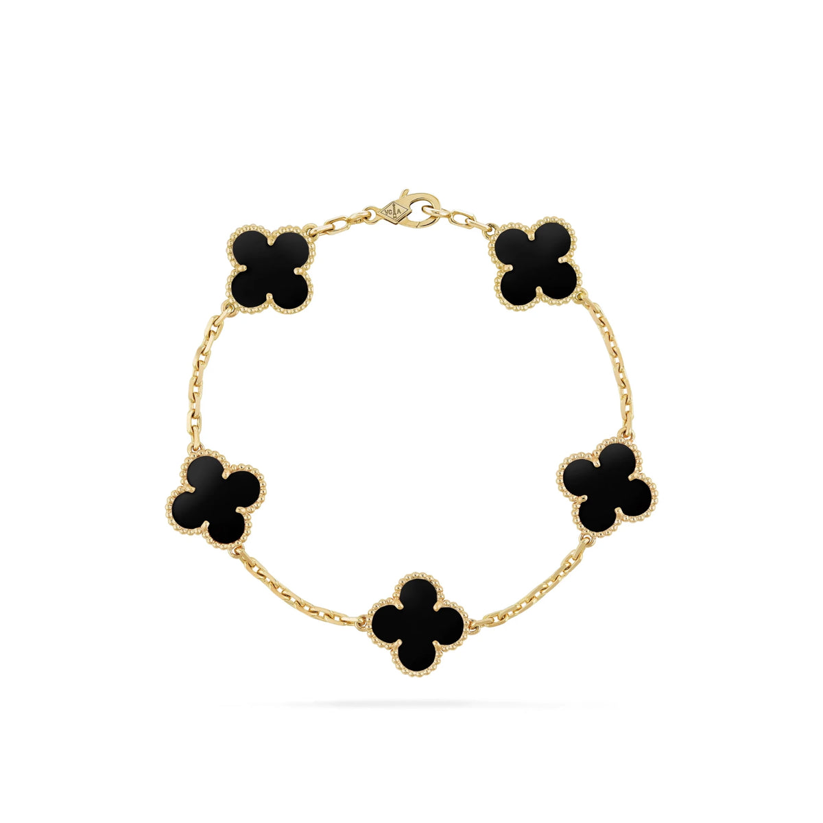 VAN CLEEF VINTAGE ALHAMBRA BRACELET - GOLD/BLACK - Watch Vault Au