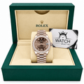 Datejust Rose Gold Tone Chocolate Roman Gem-set Bezel 31mm - Watch Vault Au