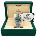 Datejust Silver Tone Green Gem-set Bezel 31mm - Watch Vault Au