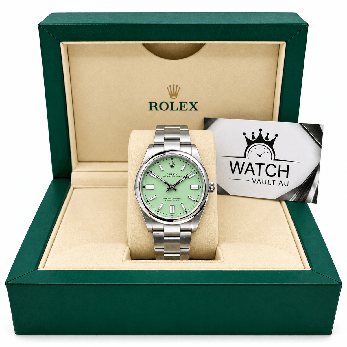 Oyster Perpetual Pistachio Dial 41mm - Watch Vault Au