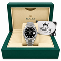 Day-Date Silver Tone Black Baton Dial 40mm - Watch Vault Au