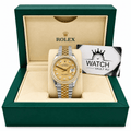 Datejust Two Tone Yellow Gold Tone Champagne Gem-set Bezel 36mm - Watch Vault Au