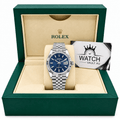 Datejust Silver Tone Blue Motif Dial 36mm - Watch Vault Au