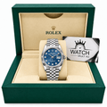 Datejust Silver Tone Blue Motif Gem-set Dial 36mm - Watch Vault Au