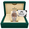 Datejust Two Tone Rose Gold Tone Chocolate Motif Gem-set Dial 36mm - Watch Vault Au