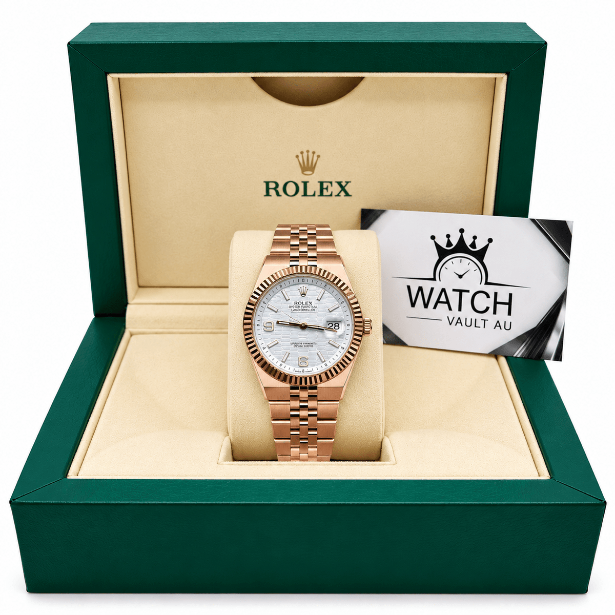 Land-Dweller Rose Gold Tone White Dial 40mm - Watch Vault Au