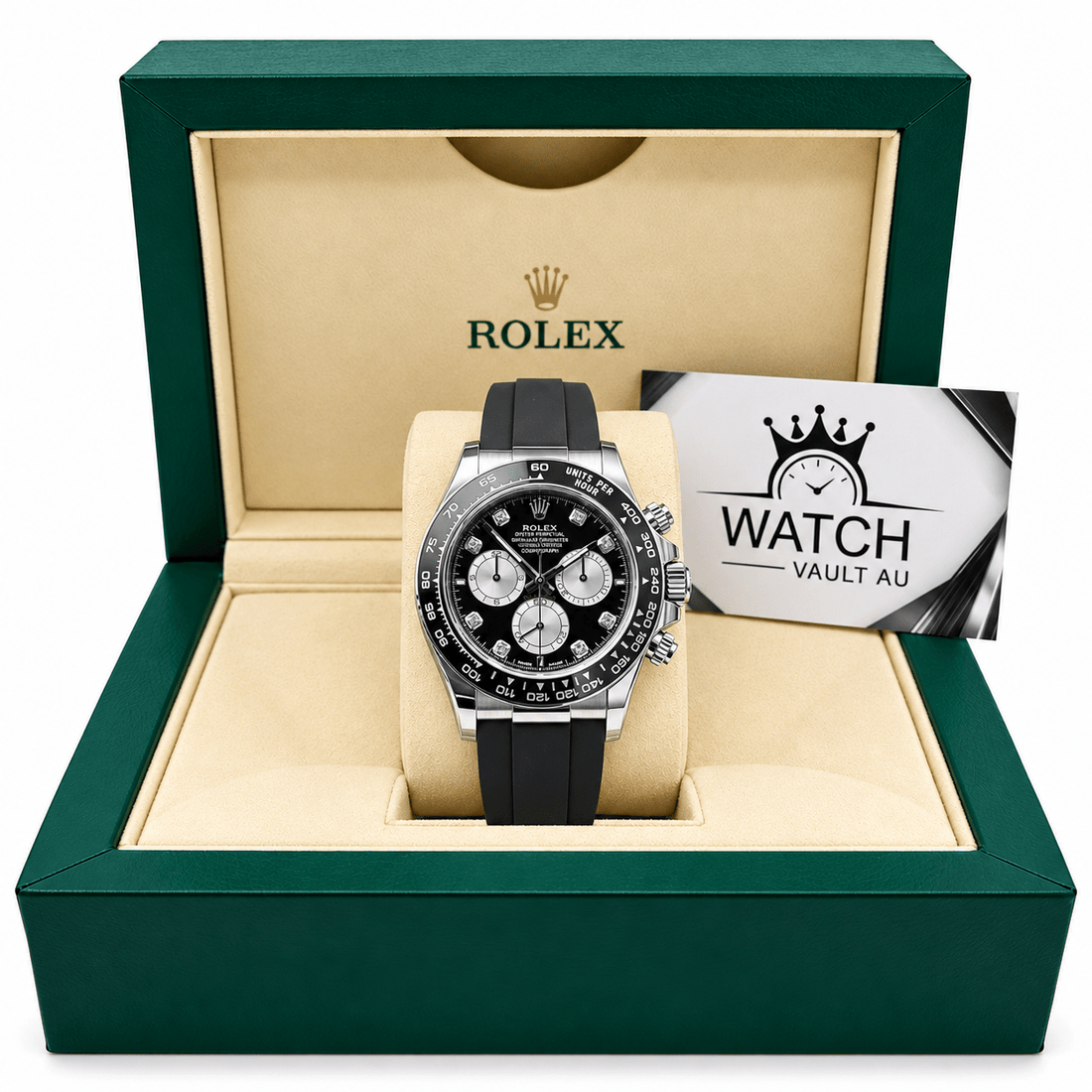 Daytona Ghost Gem-set Dial Rubber Strap 40mm - Watch Vault Au