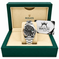 Datejust Silver Tone Black Dial Smooth Bezel 41mm - Watch Vault Au