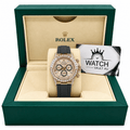 Daytona Rose Gold Tone Sundust Gem-set Bezel Rubber Strap 40mm - Watch Vault Au