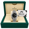 Datejust Silver Tone Black Gem-set Dial 41mm - Watch Vault Au